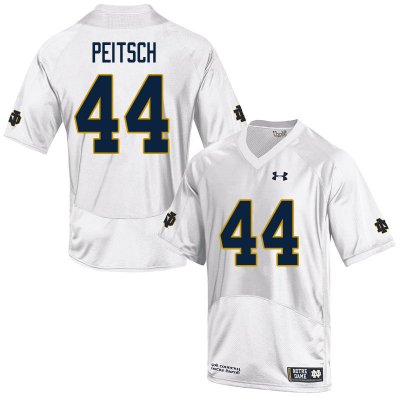 Notre Dame Fighting Irish Men's Alex Peitsch #44 White Under Armour Authentic Stitched College NCAA Football Jersey VYG3599OM